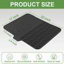 Silicone Drying Mat, 23"X17" With Built-in Drain Lip,Heat-Resistant,Eco-friendly,Hygienic Drying Pad,Leak-Proof and Non-Slip,Silicone Dish Drying Mat for Kitchen Counter or SinkBlack 23X17