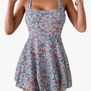 B2prity Women's One Piece Swimdress Swimsuit Tummy Control Swim Dress Modest Full Coverage Bathing Suit with Side Pocket S