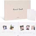 Livresse Wedding Guest Book – Cloth Hardcover Guest Book for Wedding Reception, 160 Pages Polaroid Guestbook with Photo Corners, Elegant Blank Guest Book for Engagement Party and Wedding Theme. Pack 2
