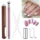 Cat Eye Magnet Set - Multi-Function Magnets for Nail French Effect and Heart Shaped Magnet Guide Perfect DIY Nail Art Tool at Home