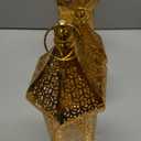 Set of 3 Ramadan Lanterns Eid Decorations 14" 13" 11" LED Large Candle Gold Lantern Metal Moroccan Lanterns with Lights Ramadan Decor for Table, Wall, Patio, Porch, Indoor Outdoor