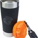 Klein Tools 55580 Stainless Steel Tumbler with Flip-top Lid, Insulated 20 oz. Tradesman's Double Wall Vacuum Mug, Slip-resistant Sleeve
