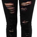 TKMUNY Women's High Rise Stretch Skinny Ripped Jeans Distressed Denim Leggings (Medium, Black)