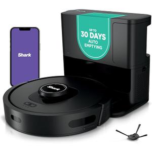 Shark AV2501S AI Ultra Robot Vacuum, with Matrix Clean, Home Mapping, 30-Day Capacity HEPA Bagless Self Empty Base, Perfect for Pet Hair, Wifi, Dark Grey