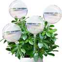 4 Pcs Iridescent Glass Plant Watering Globes - 9 Inch Self Watering Planter Insert | Plant Watering Devices | Plant Watering Bulbs for Indoor and Outdoor Plants Accessories