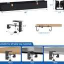 Zilink No Drill Under Desk Cable Management Tray 40" Cord Organizer for Table Clamp/Screw Mount Cable Management Under Desk Waterproof Fabric Cable Management Tray for Office, Home