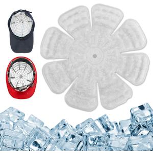 PCM Ice Pack for Head, Hard Hat Cooling Liner, Cold Packs for Hard Hats, Sun Hats, Cycling Helmets, Heat Stroke Prevention, Natural Freezing Below 28C/82.4F, Summer Cooling Accessories(White, A1)