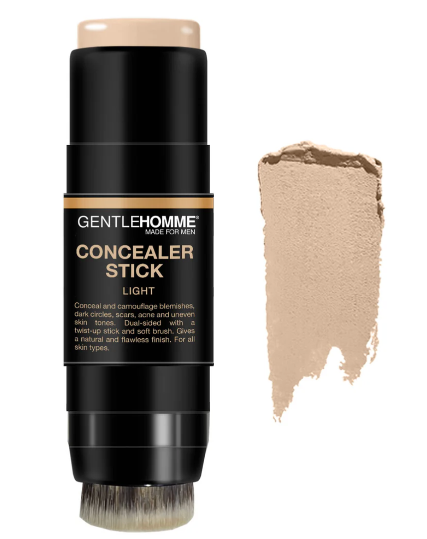 Gentlehomme Men's Concealer Stick with Brush for Dark Circles Eraser, 4 Shades, Light