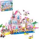 Beach Villa Building Block Set Deluxe 2-Story Vacation Resort with Pool, Palm Trees & Fun Details STEM Toy for Kids Teens