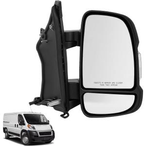 14-26 Right Passenger Side Mirror Compatible with Ram Promaster 1500 2500 3500 2014-2026 Cargo Van,W/Heated/Power Folding/Turn Signal/Temp Sensor/Power Glass/Black,5VE99JXWA(8+2Pins)