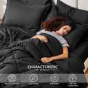 Love's cabin King Size Comforter Set Black, 7 Pieces King Bed in a Bag, All Season Bedding Sets with 1 Comforter, 1 Flat Sheet, 1 Fitted Sheet, 2 Pillowcase and 2 Pillow Sham | Soft, Breathable, Lightweight, Comfortable