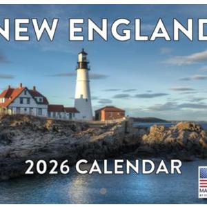New England Calendar 2026 Monthly Wall Calender 12 Month | American Made In The USA