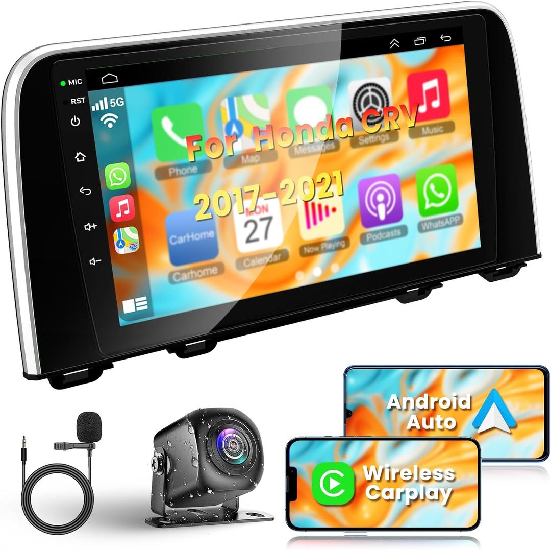 Android 13 Car Radio Upgrade for Honda CRV 2017 2018 2019 2020 2021, 9" Touchscreen with Wireless Carplay Android Auto,Car Stereo Bluetooth Navigation GPS WiFi FM Backup Camera 8 croe Head Unit,4+64G