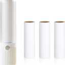 Mini Lint Roller for Clothes Reuseable Pocket Lint Remover for Travel, Portable Sticky Roller for Pet Hair, Small Lint Roller with 4 Rolls Refillable