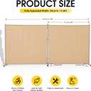 Rantila 2 Large Panels Room Divider,Portable Office Divider,Convenient Movable,Folding Partition Privacy Screen for Bedroom,Dining Room, Study,142" W x 71" H,Beige