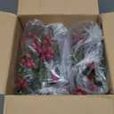 4 Pcs Christmas Candle Rings, 3.7 Inch Center Xmas Artificial Candle Rings Wreath Cedar Berries Snowy Pine Needles, Candles Rings Holder for Table Centerpiece Winter Home Party Kitchen Window