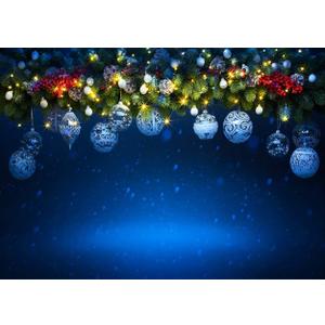 SJOLOON Blue Christmas Backdrops for Photography Ball Backdrop Xmas Backdrop Holiday Photo Background for Christmas Party Decoration Family Gathering Studio Props 11969 (7x5FT)
