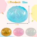 Glitter Dumpling Squishy, Viral Squishy Dumpling Mystery Box, Bao Bun Squeeze Toy,Stress Relief Fidget Toys (Golden)