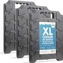 Cool Coolers by Fit & Fresh XL Slim Cooler Ice Blocks, Reusable & Long Lasting XL Ice Packs for Coolers, Slim XL Ice Packs for Cooler Bags, Space Saving, Quick Freeze, 10"x 13", Black, 3PK