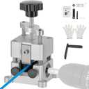 CREWORKS Wire Stripper Machine, 0.06"-1" Manual Wire Stripping Machine, Drill Compatible Copper Wire Stripping Tool for Scrap Wire with 2 Feed Hole Plates, Wire Stripper Power Tool for Cable Recycling