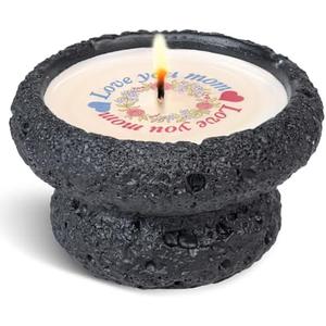 NIARION Gifts for Mom from Daughter, Funny Birthday Gifts, Christmas Day Gift, Lavender Candles, Candle Scented, Love You Mom Pattern, Non Toxic Soy Candles for Home, Black, Set Of 2