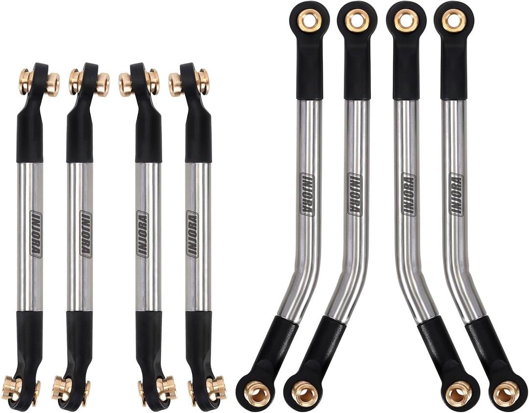 INJORA High Clearance Links Set - Stainless Steel Chassis Links for 1/18 RC Crawler FMS FCX18 LC80 Upgrade