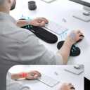 TopMade Upgraded Wider Wrist Rest Set, Soft Memory Foam Keyboard Hand Rest Pad, Computer Ergonomic Keyboard Mouse Wrist Support for Typing Pain Relief, Comfort for Office, Gaming, Study, Black