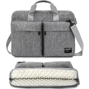 KINGSLONG Slim 17.3 inch Laptop Bag Sleeve Carrying Case with Shoulder Strap, Notebook Ultrabooks Computer Handbag Cover for Men Women Fit for Acer Asus Lenovo HP Toshiba Grey