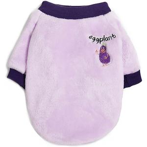 Dog Clothes Fleece Woolen Sweater Winter Warm Coat Fruit Pajamas for Small Medium Dog Cat Purple XXL
