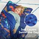 JOIEDOMI Toddler Sleeping Bag for Kids 55''x30'' Nap Mat with Removable Pillow and Minky Blanket for Toddler Ages 3-7 Roll Up Soft Kids Sleeping Bag for Boys Girls Kindergarten Daycare Sleepover, Colorful Dinosaur 