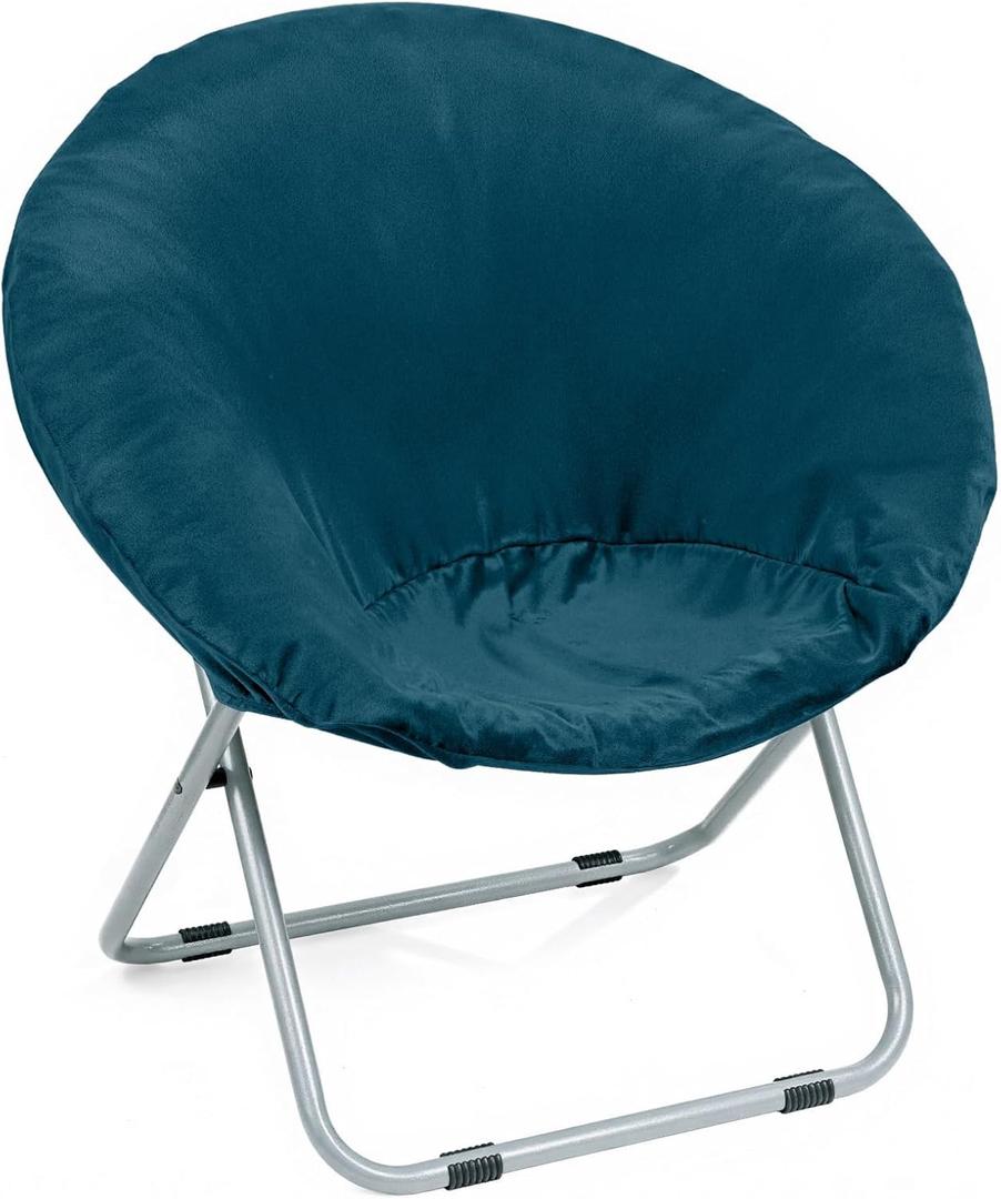 Velvet Stretch Saucer Chair Cover, (Only A Cover) Soft Round Moon Chair Cover for Adults and Kids, Removable Saucer Chair Cushion Covers for Indoor & Outdoor