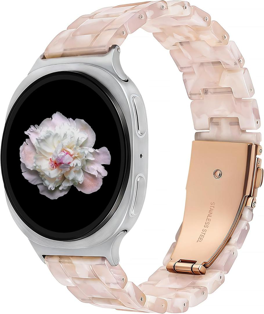 Wearlizer Resin Bands Compatible with Samsung Galaxy Watch 8 Band 40mm 44mm/Galaxy Watch 8 Classic 46mm, Dressy Lightweight Bracelet Strap Accessories for Galaxy Watch8 Women Men