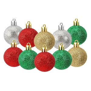JULMELON Christmas Ball Ornaments Hanging Balls Shatterproof Decorations for Xmas Tree, Home Decor for Party, Holiday, Wedding, Anniversary, DIY Craft Decor Supplies (Glitter Surface)