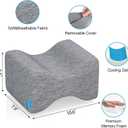 Knee Pillow for Side Sleepers with Cooling Gel, Memory Foam Elevation Pillow for Spine Aligning, Sciatica, Back, Hip, Knee, Ankle Pain, Grey/Regular