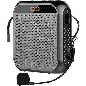 Portable Voice Amplifier for Teachers, 2200mAh Rechargeable Personal Amplifier Mic PA System Headset Microphone with Speaker for Teachers, Training, Meeting, Tour Guide, Yoga, Classroom (Black)