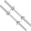 Metal Threaded Dumbbell Handles Chrome Grip - 18 x 1 inch