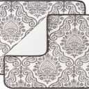 Subekyu Dish Drying Mats for Kitchen, Ultra Absorbent Microfiber Drying Mat, Dishes Drainer Pads 2 Pack, 19 by 15 Inch (Floral Vine)