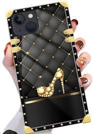 Yuning419 Case Compatible with iPhone 15 Pro Max Case,Luxury Soft TPU & Hard PC Back for Girls Women,Shockproof Protective Cover,Diamond Heels