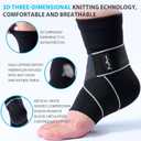 Copper Ankle Brace for Women Men-2 Pack Ankle Compression Sleeve Support for Sprained Ankle, Plantar Fasciitis Relief & Achilles Tendonitis Brace, Sports, Running, Black, 2XL