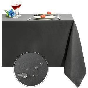 Obstal Rectangle Table Cloth, Oil-Proof Spill-Proof and Water Resistance Microfiber Tablecloth, Decorative Fabric Table Cover for Outdoor and Indoor Use (Grey, 60 x 120 Inch)