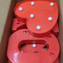 EDYCON 5Packs Valentine's Day Letter Lights Sign Table Decorations LED Light up Letters Battery Powered Letter for Home Party Bedroom Tabletop Fireplace Indoor Decor(XOXO Heart)