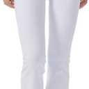 Bootcut Yoga Pants for Women with Hidden Pockets High Waist Workout Pants Tummy Control Dress Bootleg Work Pants (XX-Large, White)