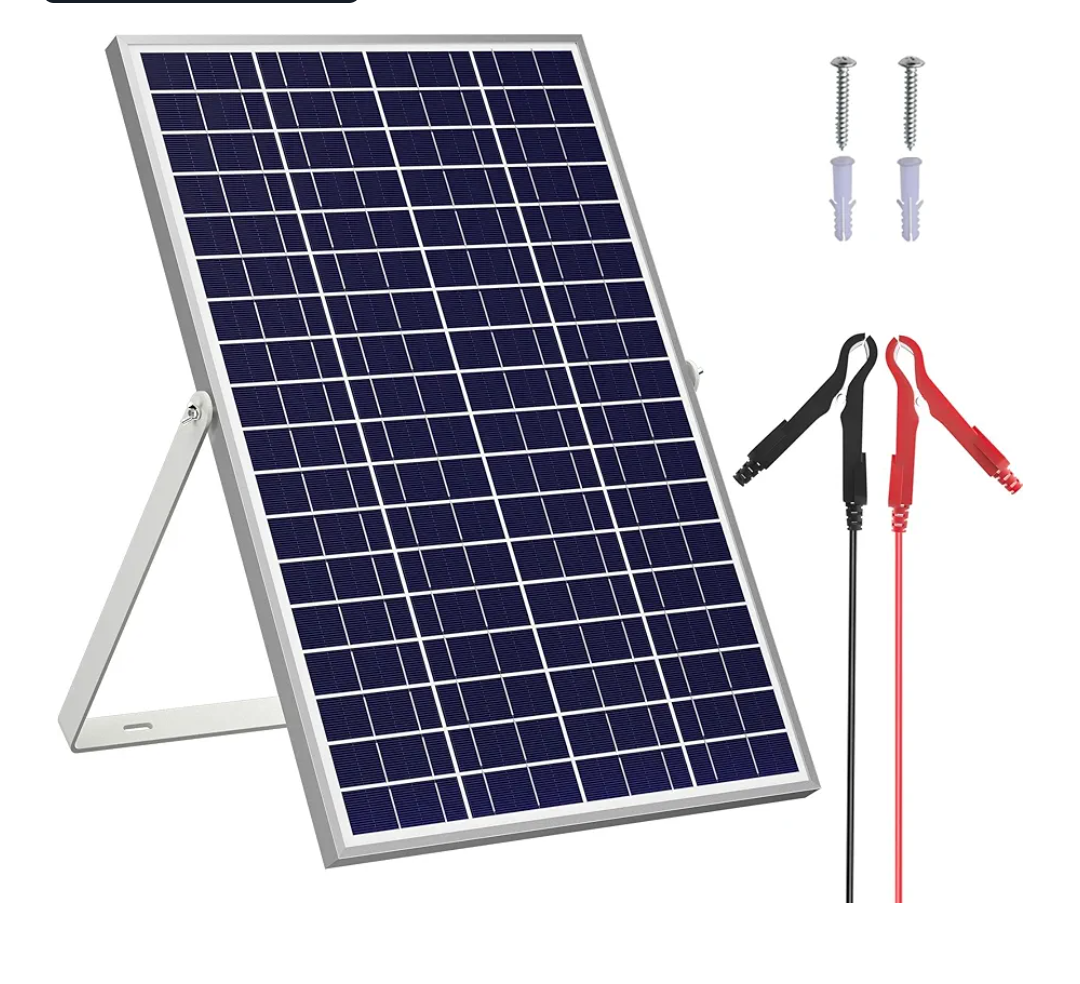 30W 24V Solar Panel Kit, Solar Battery Trickle Charger Maintainer + Adjustable Mount Bracket for Automotive Motorcycle Boat Marine RV