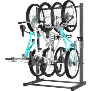 Ultrawall Freestanding Bike Rack, Vertical Bike Storage Stand for Garage, Indoor Bicycle Organizer, Holds Up to 4 Bikes
