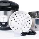 Tayama 20-Cup Stainless Steel Automatic Rice Cooker & Food Steamer, Black