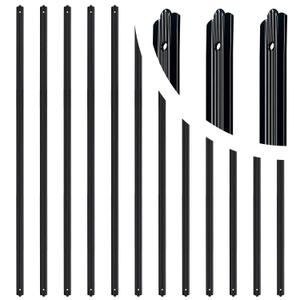 25 Pack Metal Deck Balusters 32.25'' Deck Spindles for Wood Composite Staircase with Screws Black Aluminum Black Balusters Flat (32.25 inch (Thickness: 0.1''))