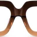 Zeelool Stylish Thick Oversized Square Blue Light Blocking Glasses for Women 100% UV400 Protection Brandon VFP0306 (Tawny)