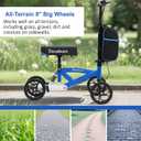 BlessReach Steerable Knee Scooter Deluxe Medical Scooter for Foot Injuries Compact Crutches, with Dual Rear on-Wheel Brake and Shock Absorption Under The Knee padBlue