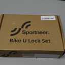 Sportneer Bike U Lock - 18mm Shackle Heavy Duty Bike Lock with 6ft Security Cable - Bicycle U-Locks with Sturdy Mounting Bracket for Road, Mountain, Electric and Folding Bike, Size 9.85''x6.3''