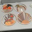 Qunclay 4 Pcs Boho Wall Art Bohemian Wooden Round Circle Wall Decor Hollow out Hanging Farmhouse Aesthetic for Bedroom Living Room Bathroom Bedroom Bathroom Patio Apartment Gift 10 Inch(Stylish)